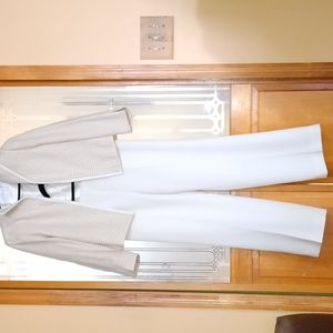 Woman Work Suit, 10P, beige and tan, rose brooch pin